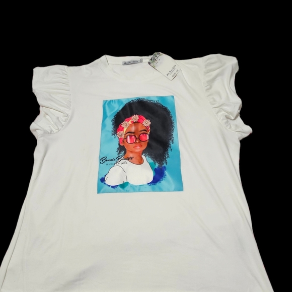 KOKO AILIS Women's Top w Bennie Buatsie Illustration 2X - Picture 2 of 4